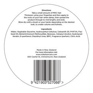 Hair Thickener. NO SULPHATES, PARABENS OR SALTS.